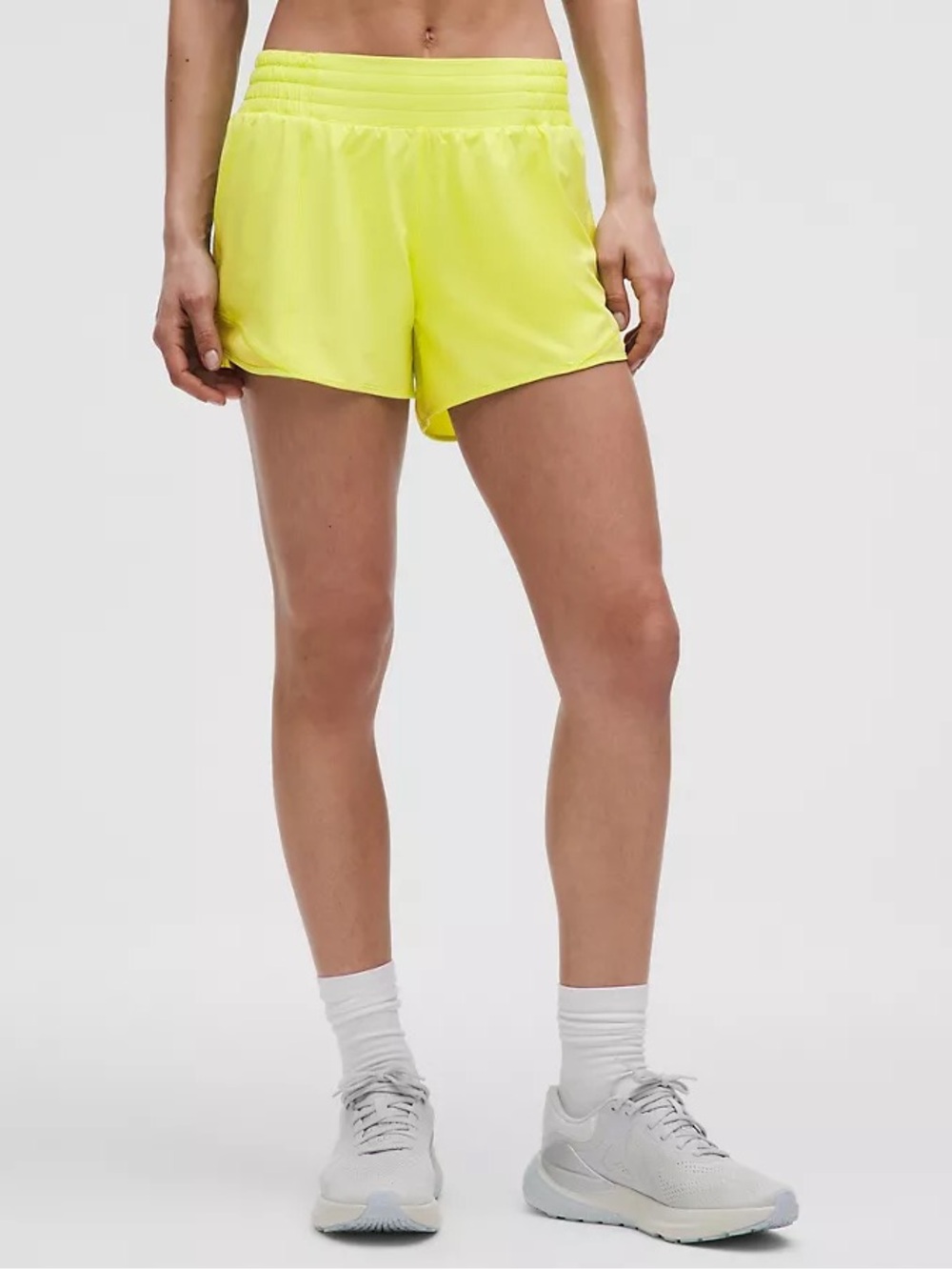 lululemon athletica 4” Hotty Hot Neon Yellow Running Shorts